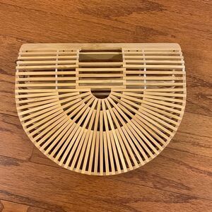 Bamboo half moon slat purse.  Vintage.  NWOT